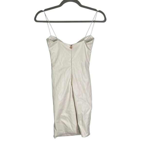 Nookie Rhea Faux Leather Mini Dress Ruched Sexy Party Clubbing White Size XS - Picture 10 of 13